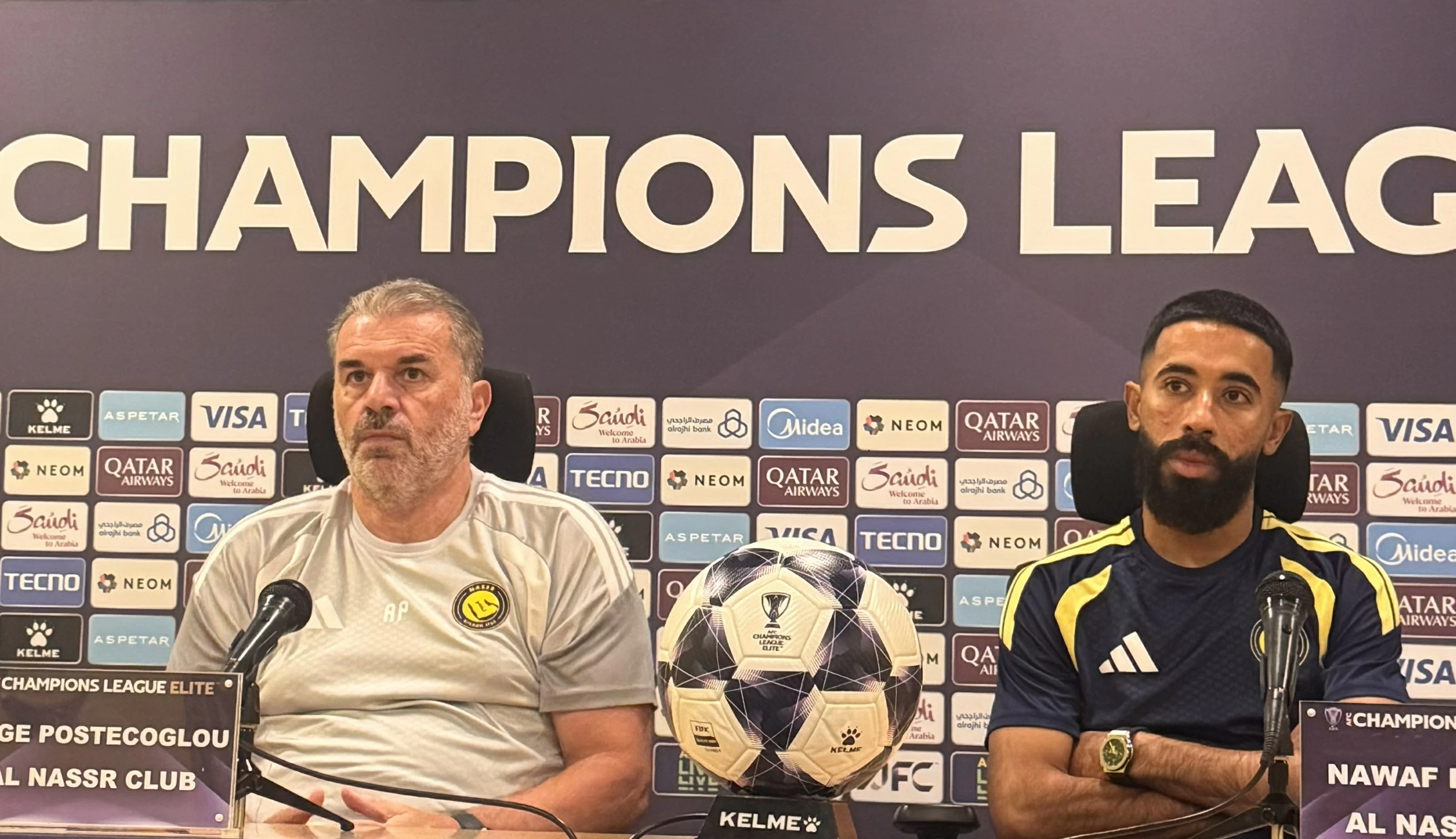 لاعبو النصر قبل مواجهة آسيوية